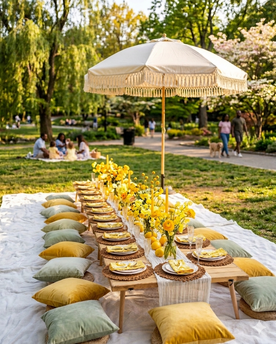 Luxury picnic setup by Penbaga Events