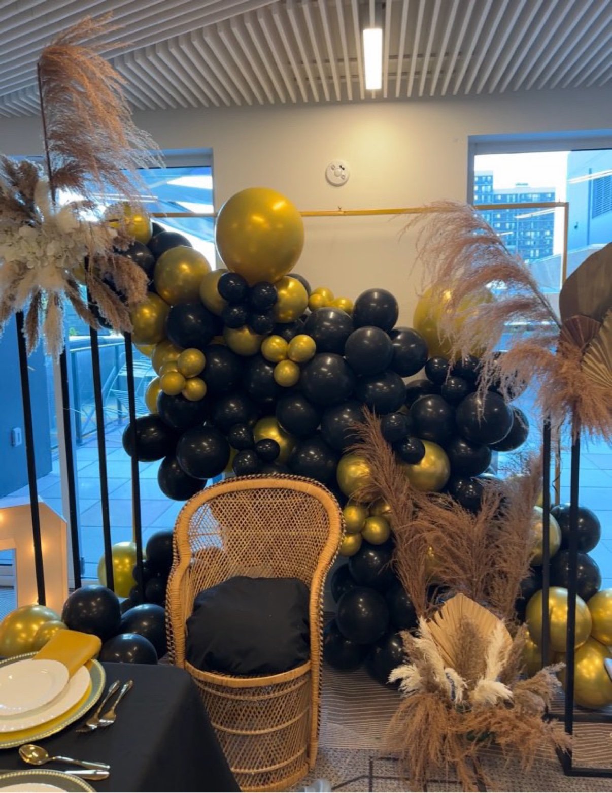 Elegant backdrop decoration styled by Penbaga Events